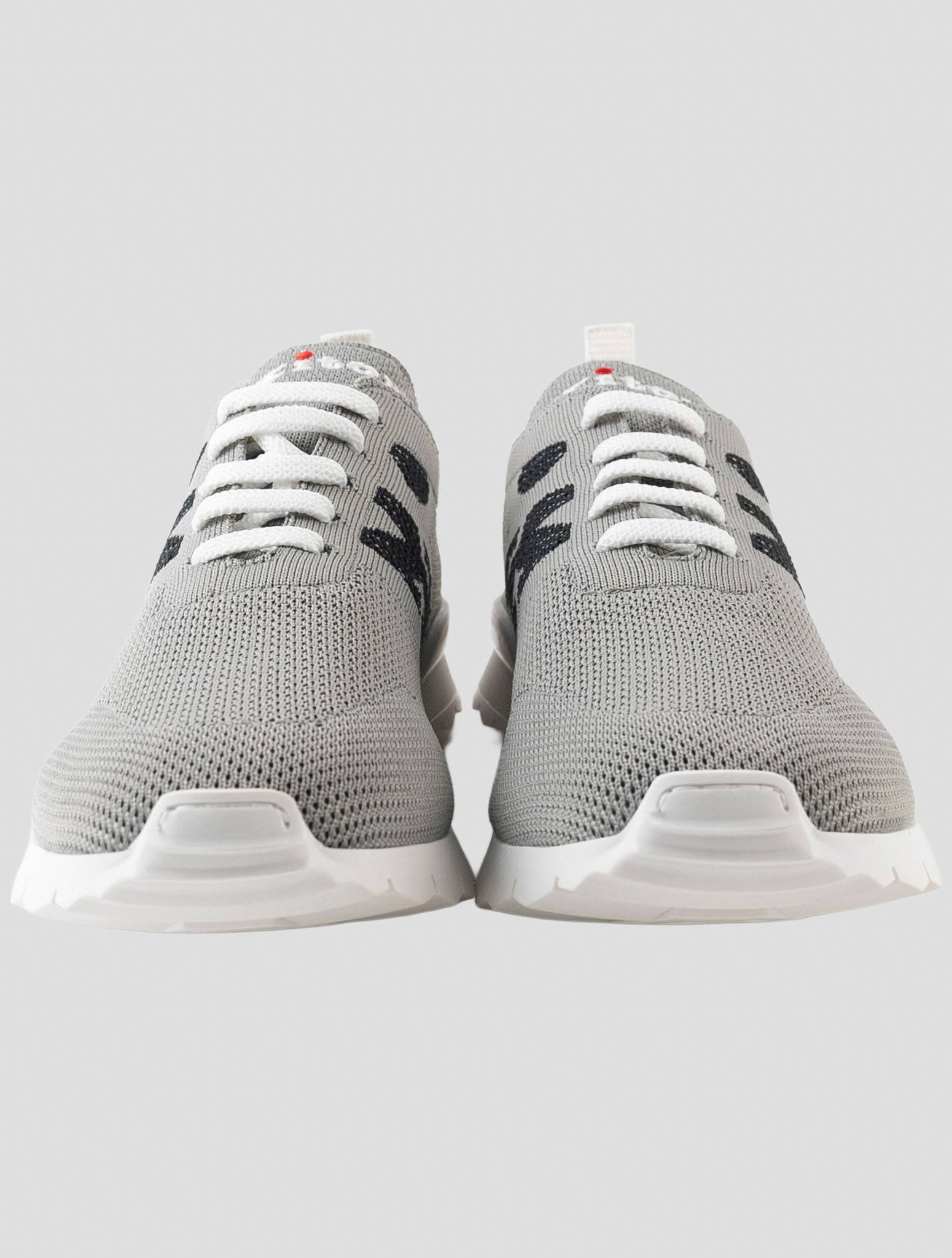 Kiton Gray Cotton Ea Sneakers