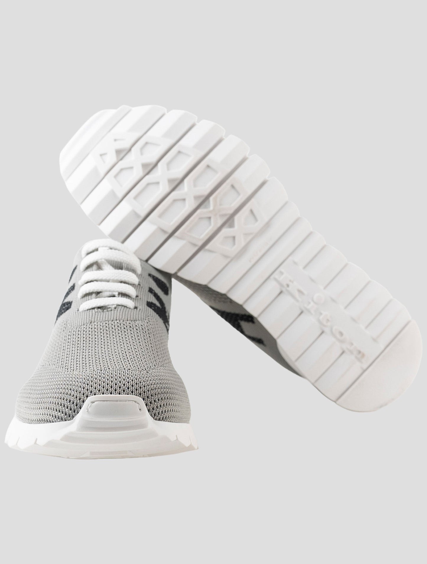 Kiton Gray Cotton Ea Sneakers