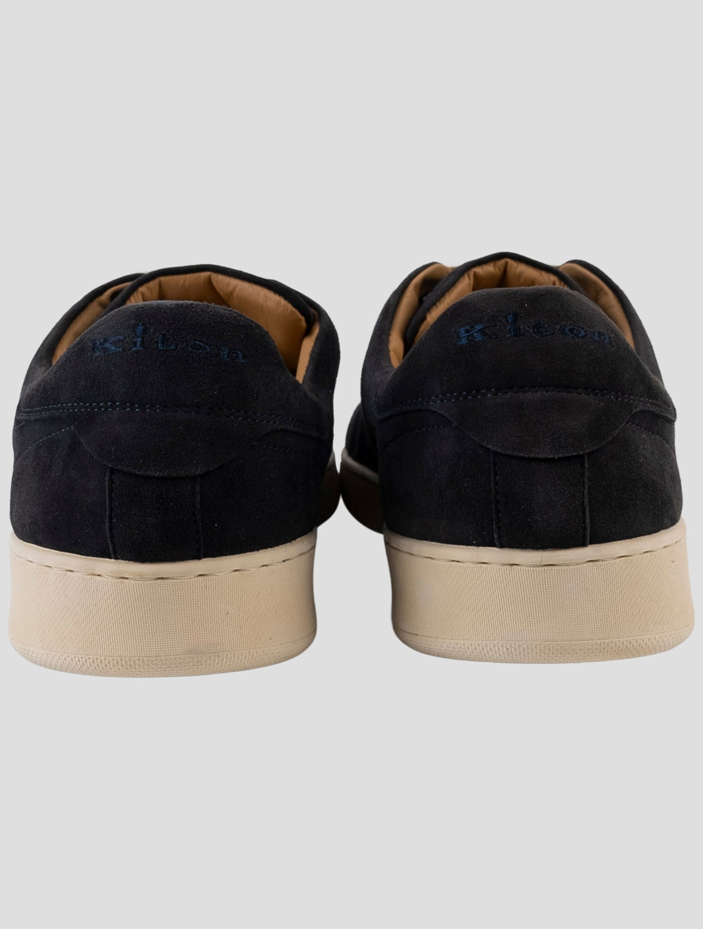 Kiton Blue Leather Suede Sneakers
