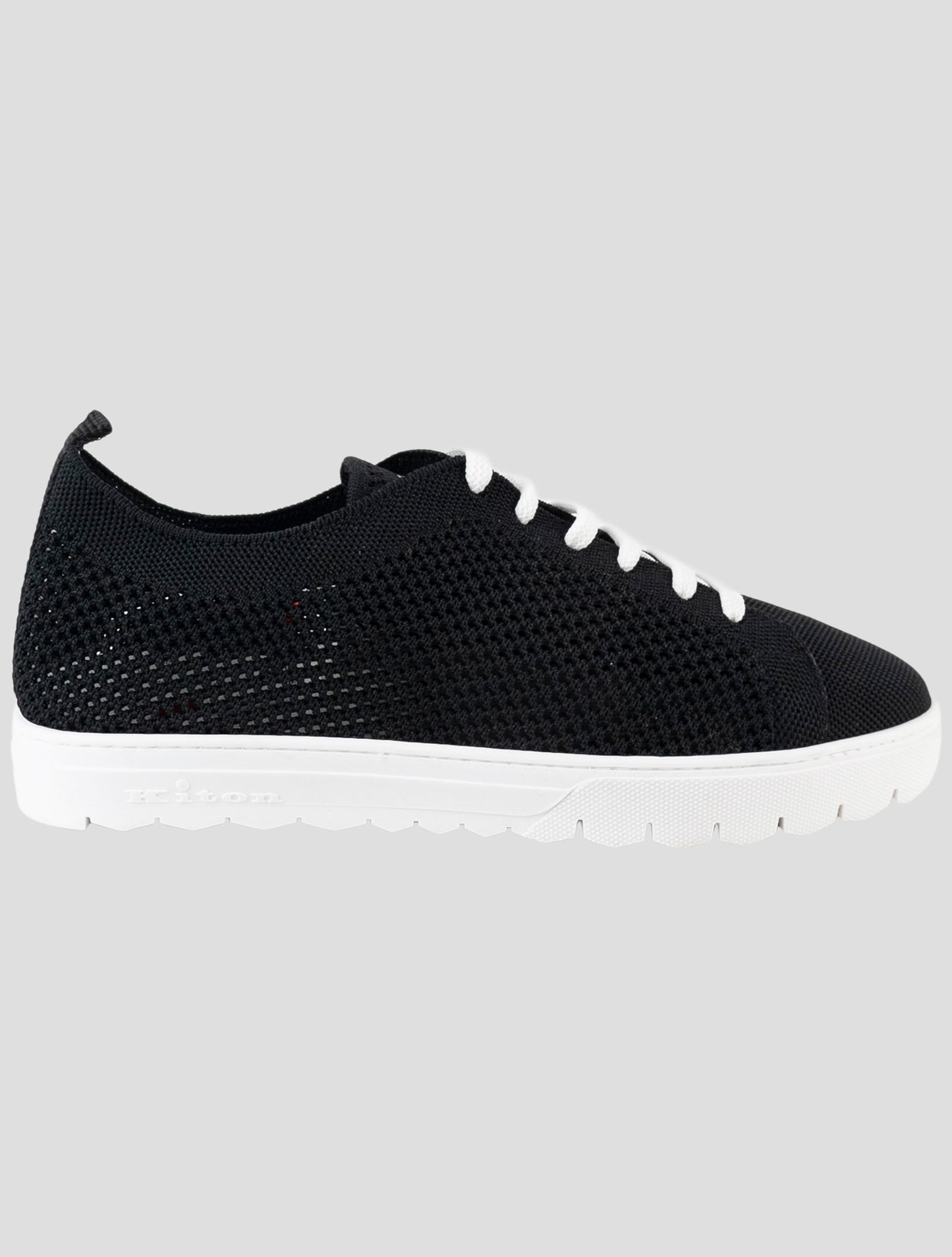Kiton Black Cotton Ea Sneakers