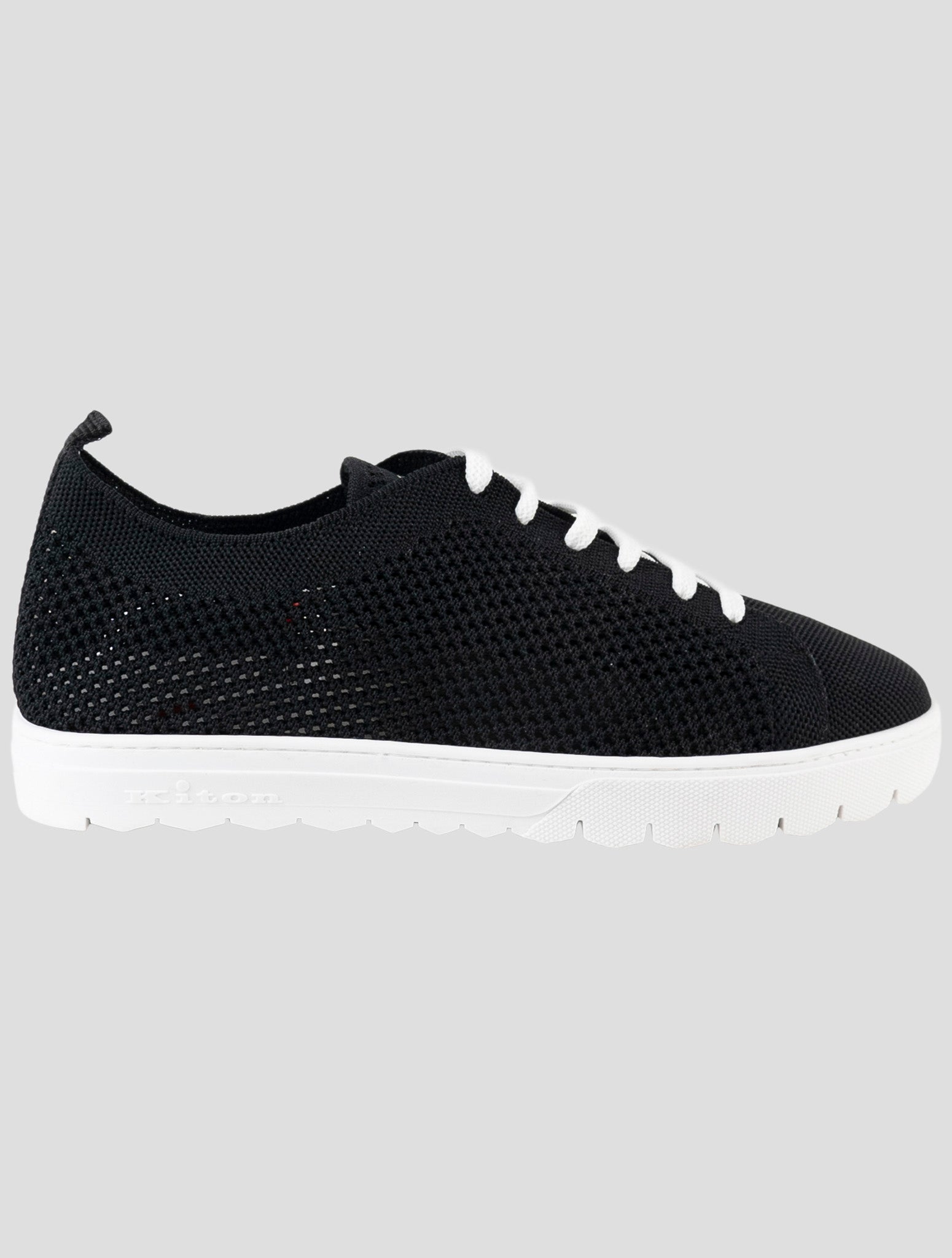 Kiton Black Cotton Ea Sneakers