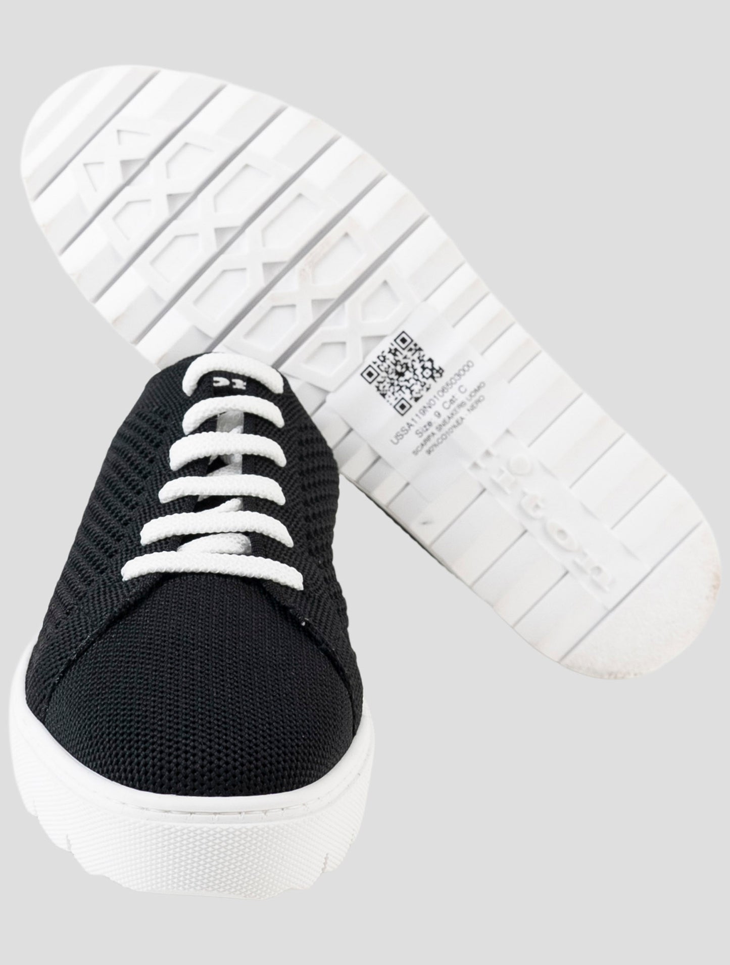 Kiton Black Cotton Ea Sneakers
