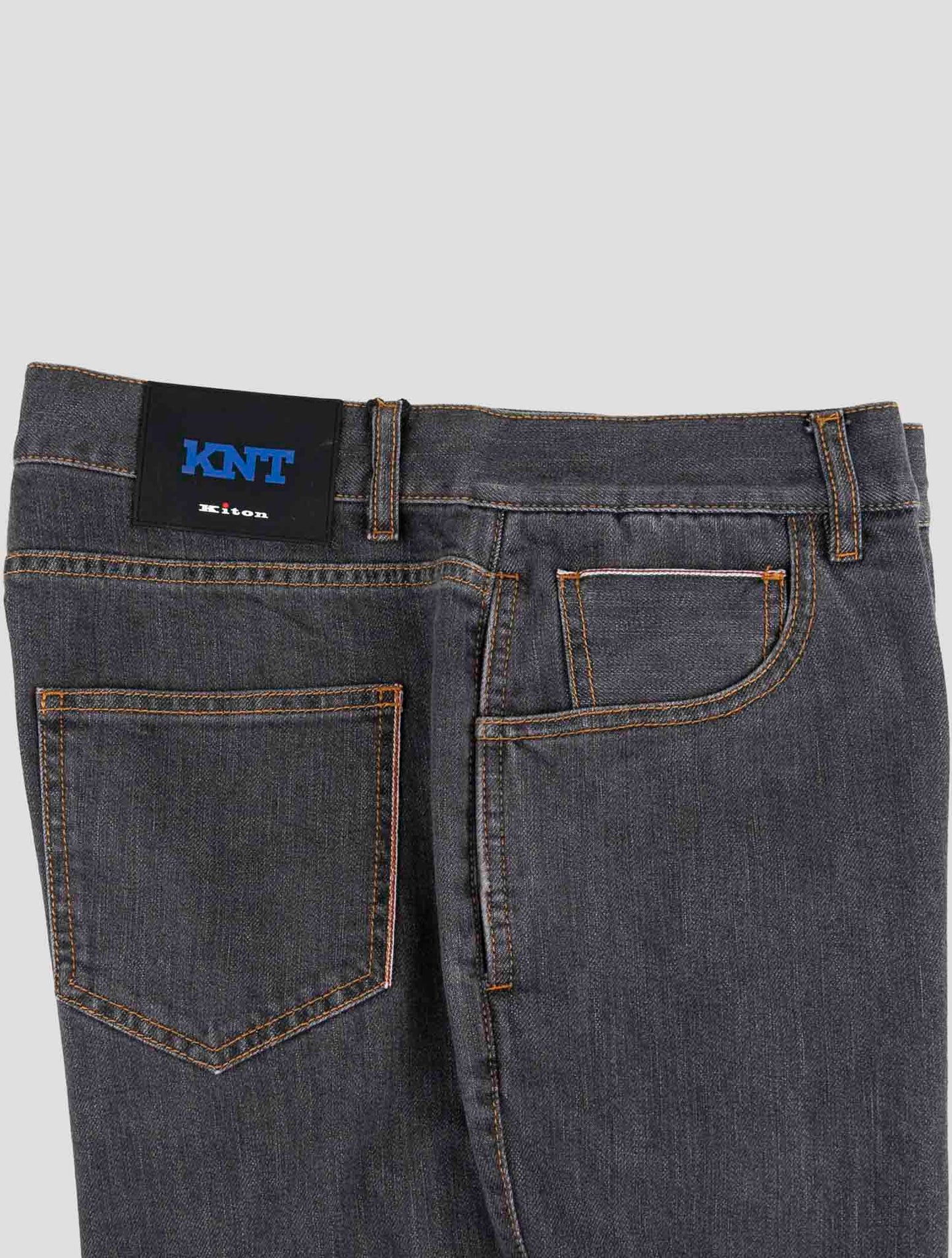 Kiton Knt Gray Cotton Pe Jeans
