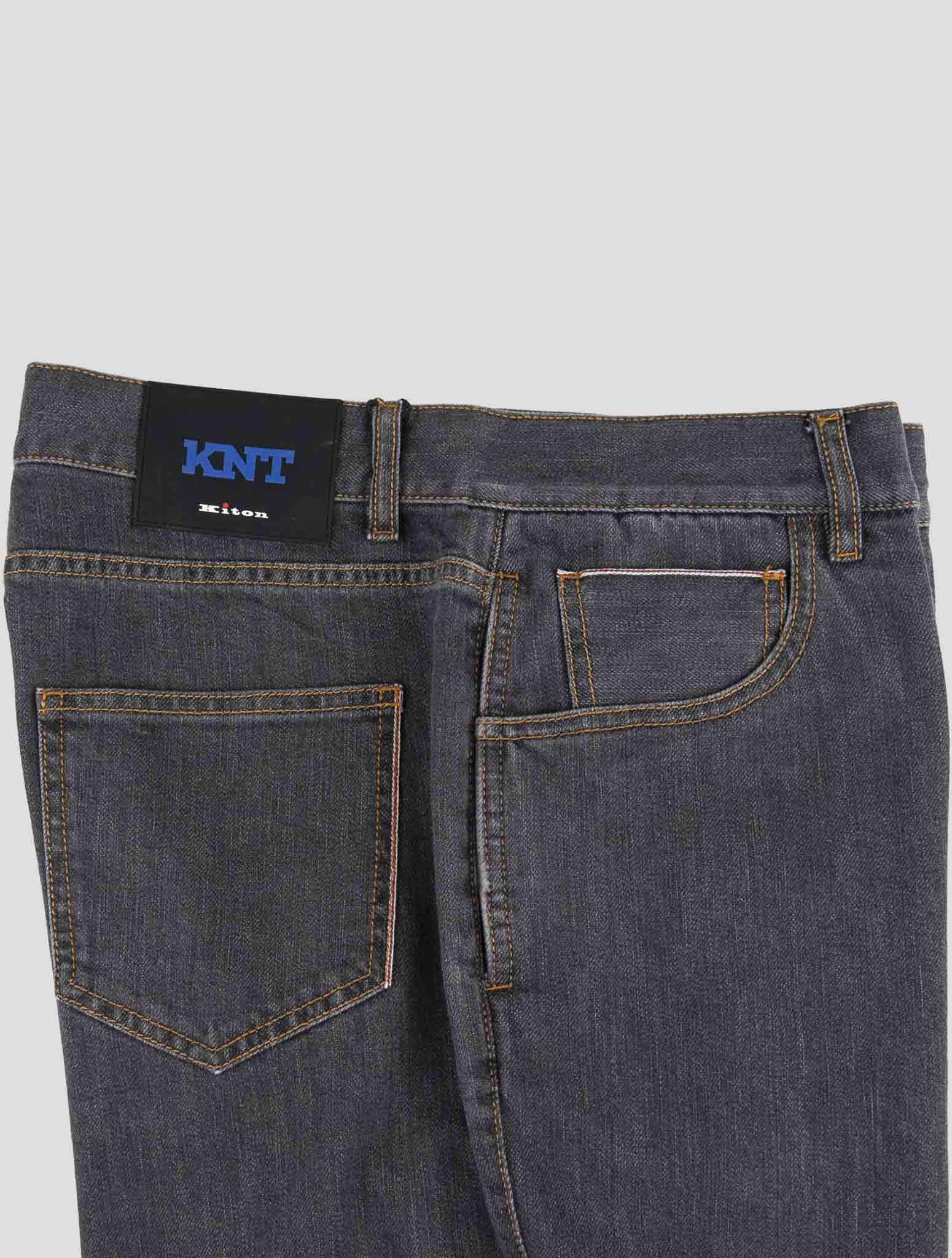 Kiton Knt Gray Cotton Pe Jeans