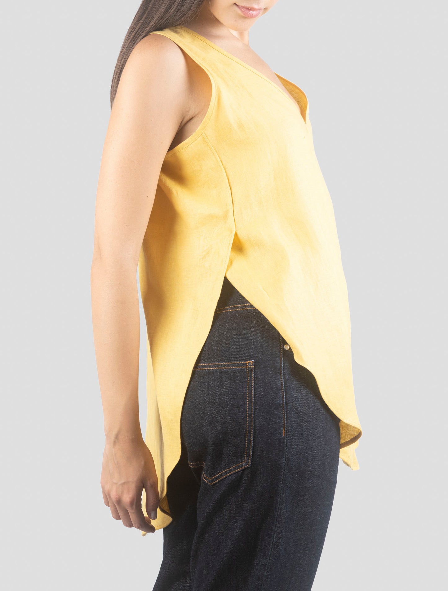 Kiton Yellow Linen Tank Top