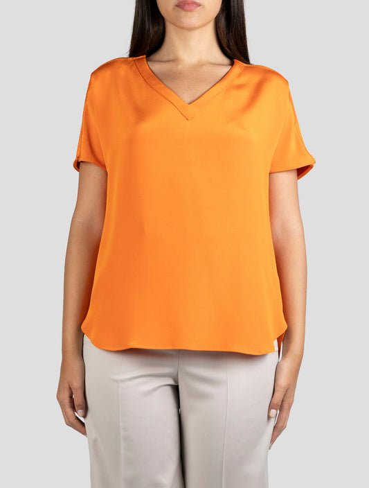 Kiton Orange Silk Ea Tank Tops