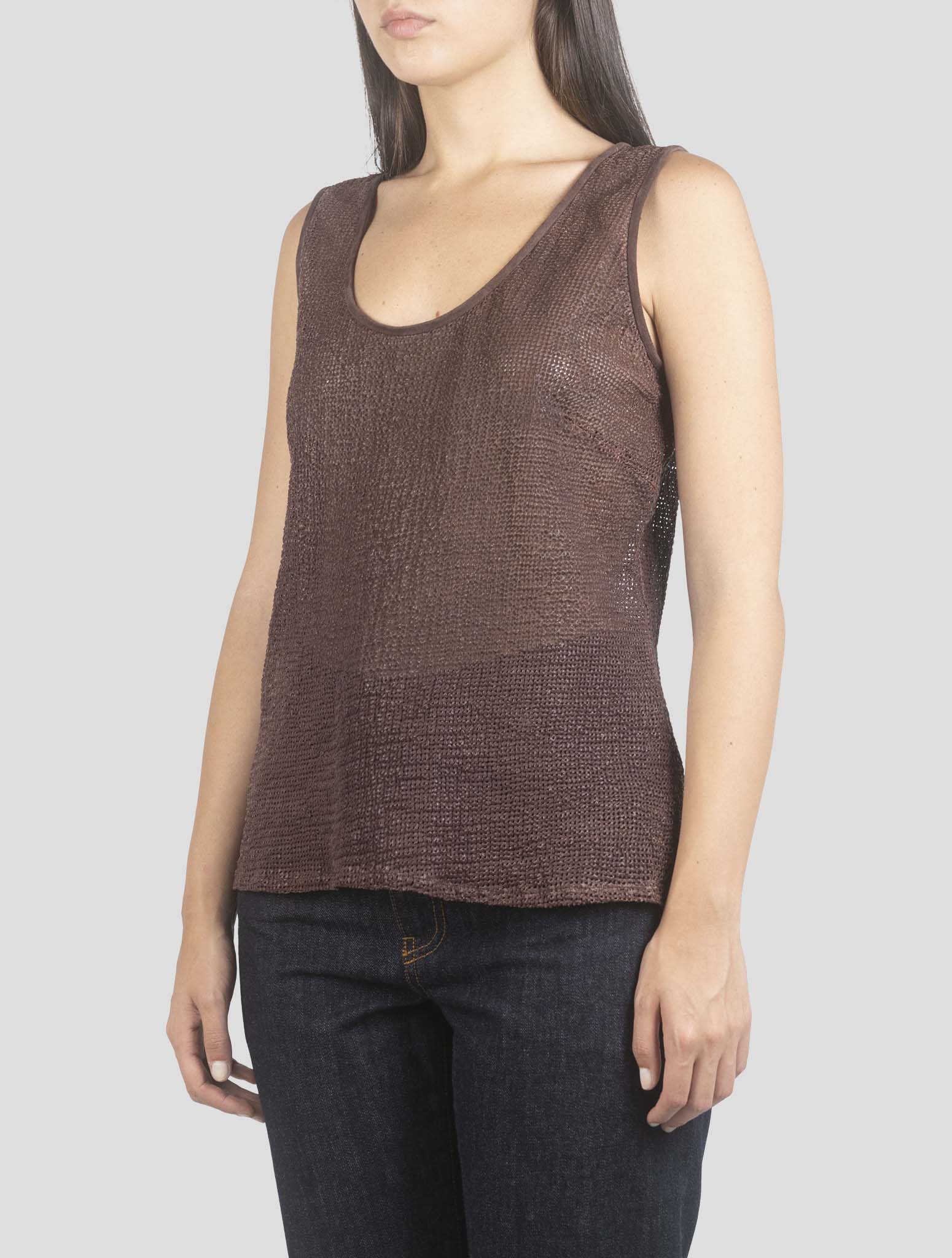 Kiton Brown Leather Tank Tops