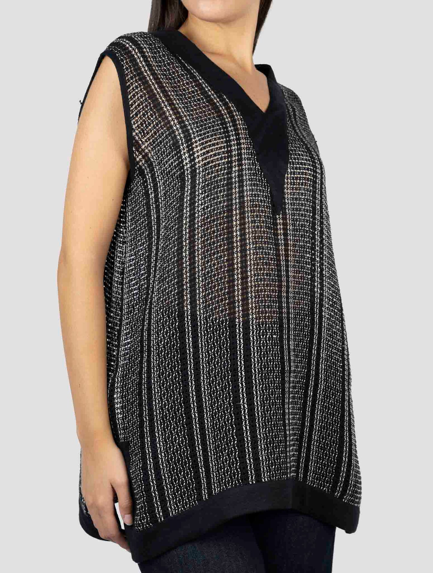 Kiton Blue Linen Tank Top