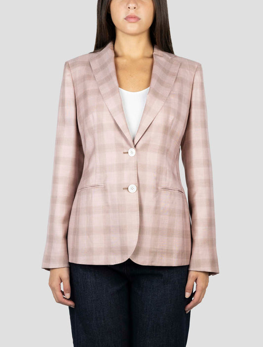 Kiton Pink Cashmere Silk Linen Blazer
