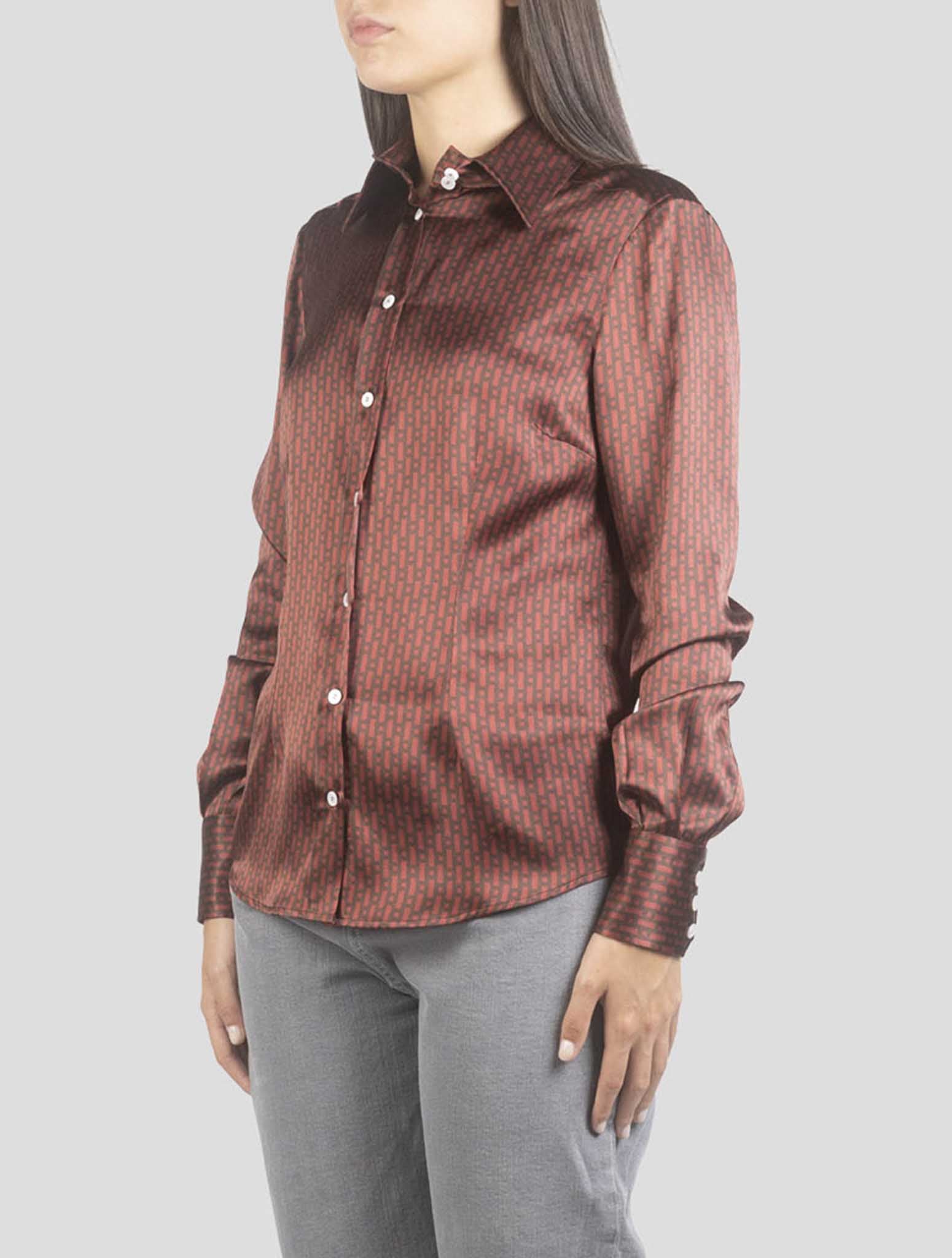 Kiton Burgundy Silk Shirt