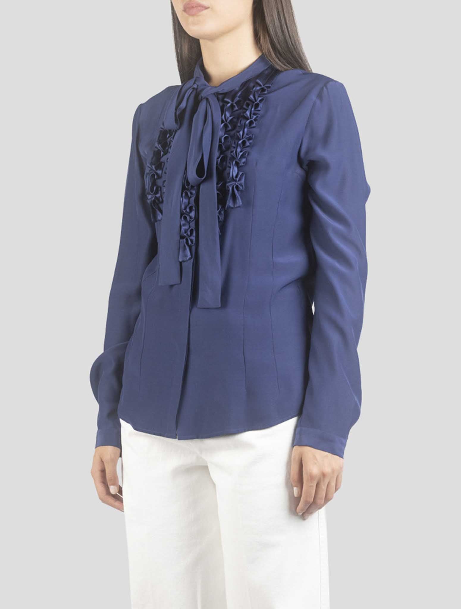 Kiton Blue Silk Shirt