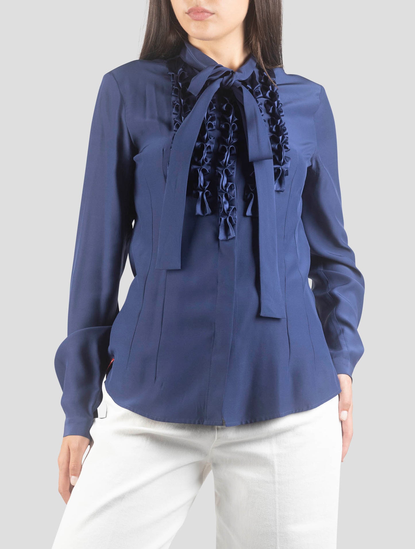 Kiton Blue Silk Shirt