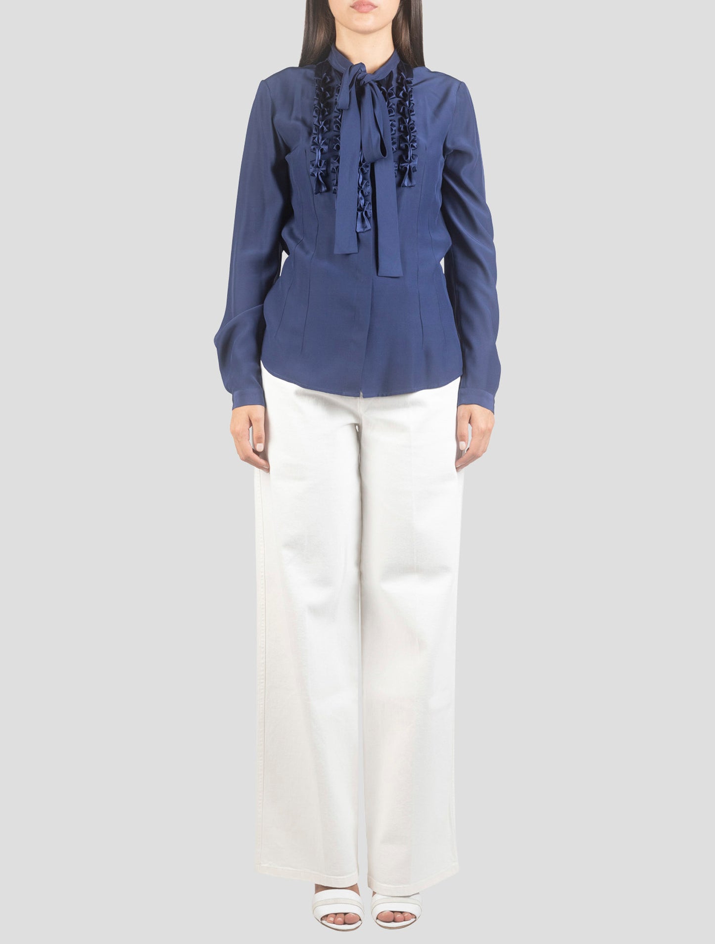 Kiton Blue Silk Shirt