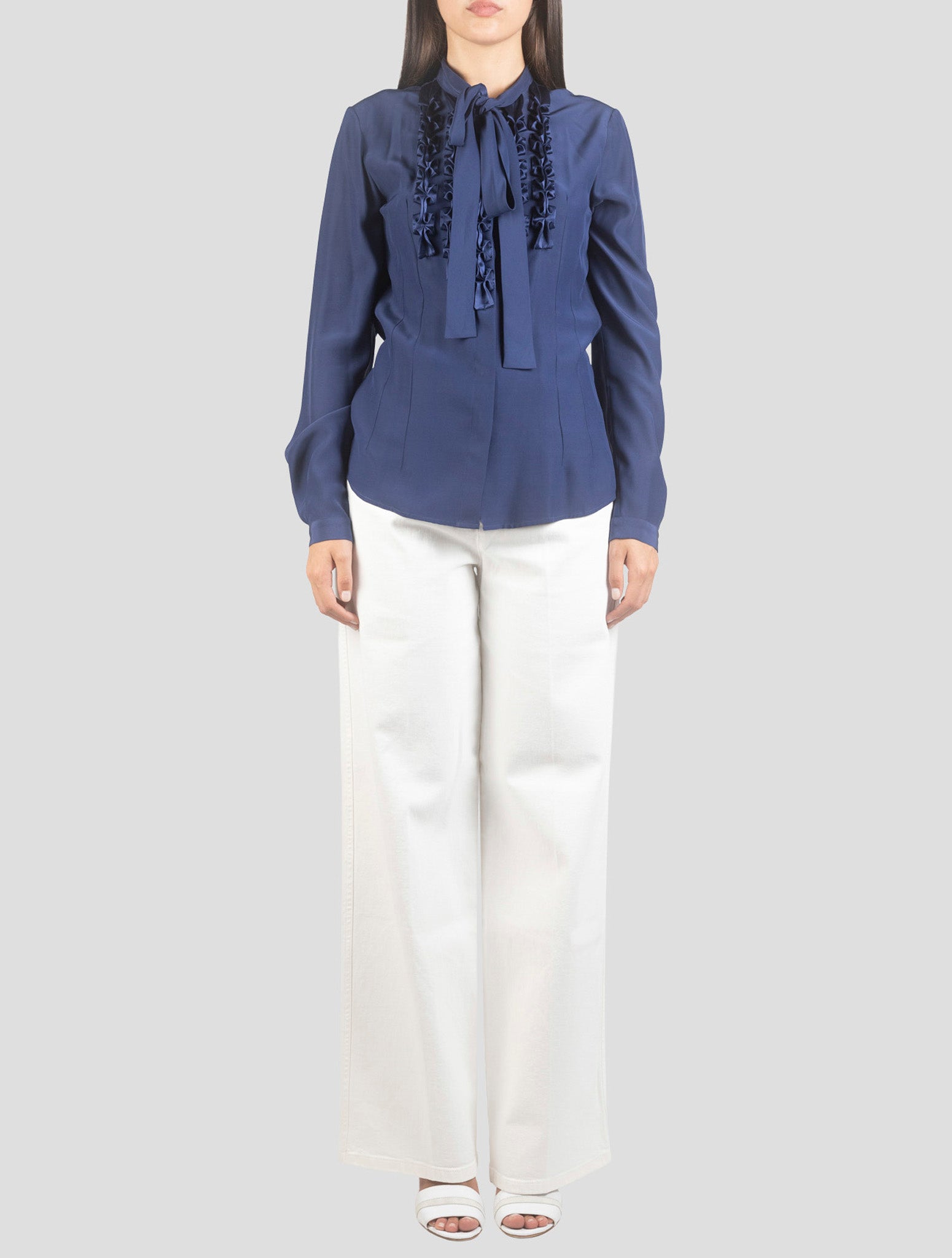 Kiton Blue Silk Shirt