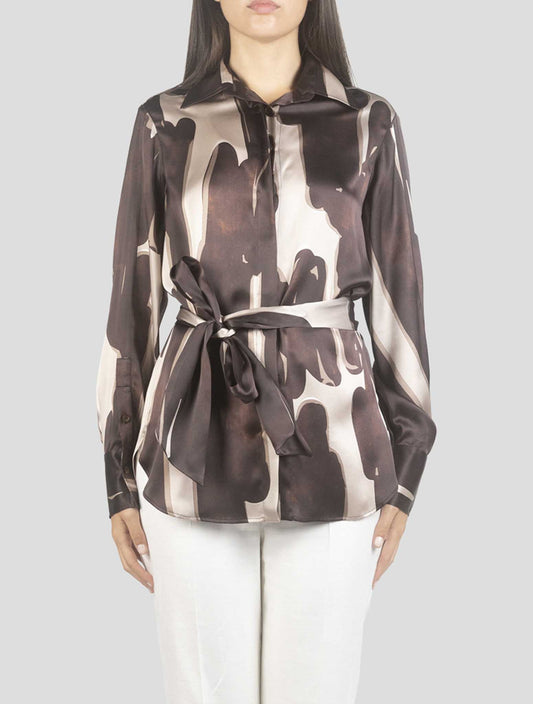 Kiton Brown Silk Shirt