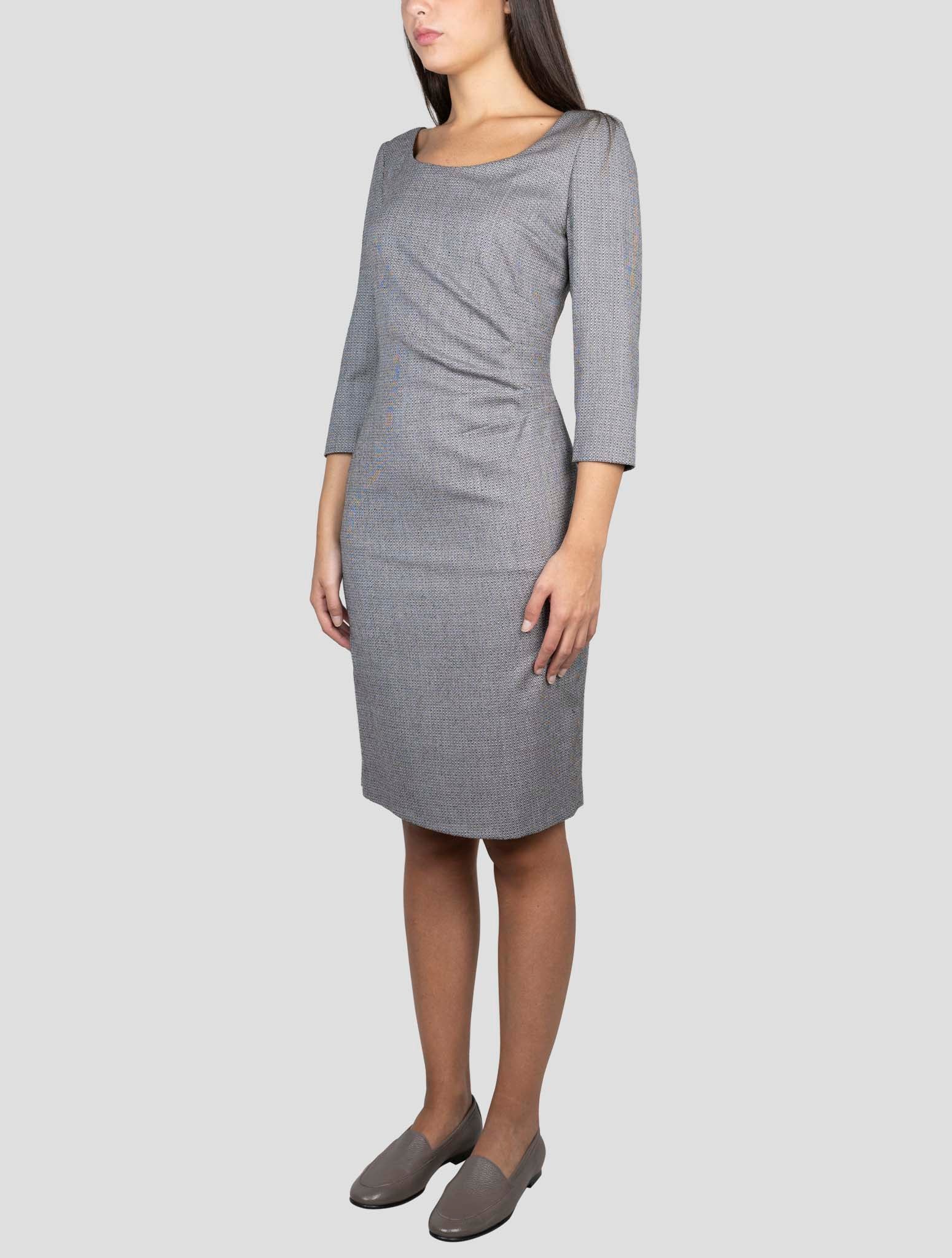 Kiton Gray Virgin Wool Ea Dress