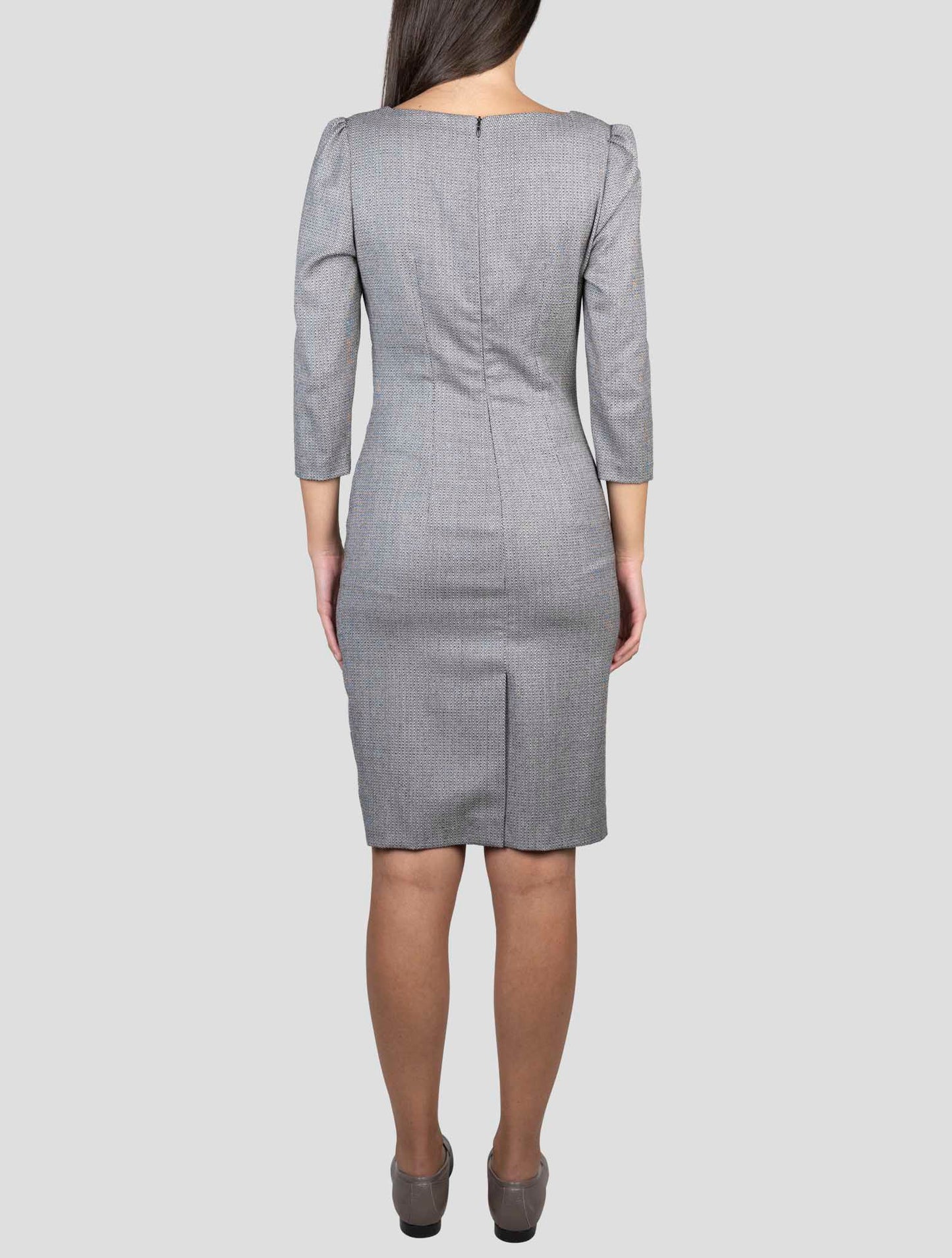 Kiton Gray Virgin Wool Ea Dress