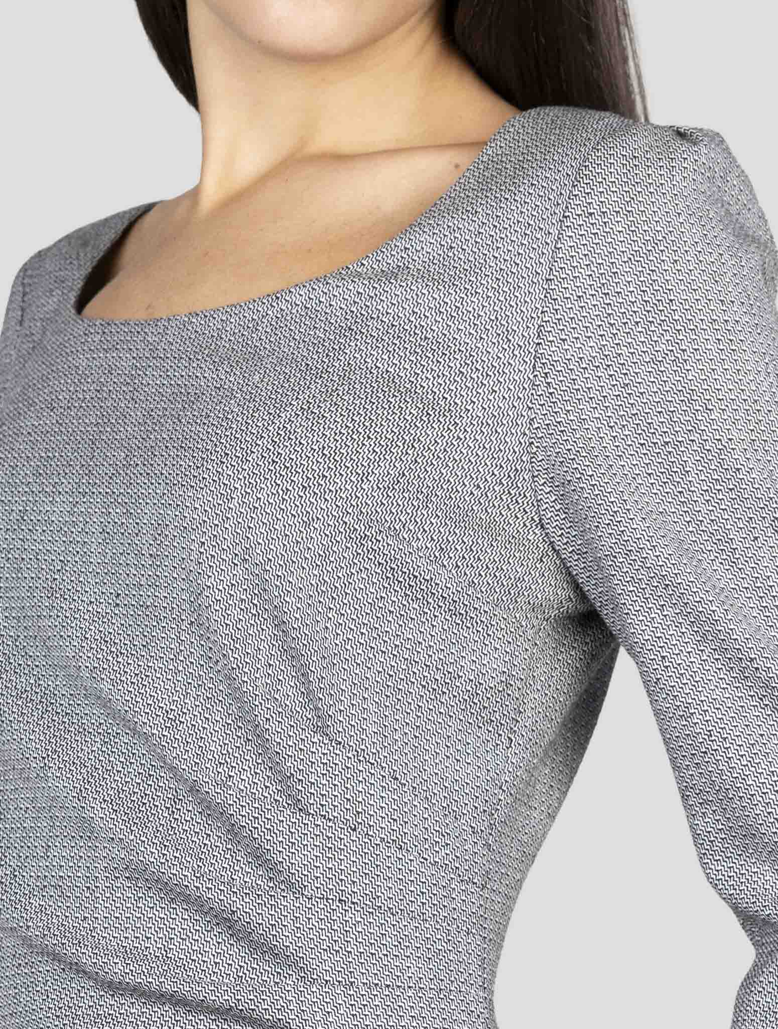 Kiton Gray Virgin Wool Ea Dress