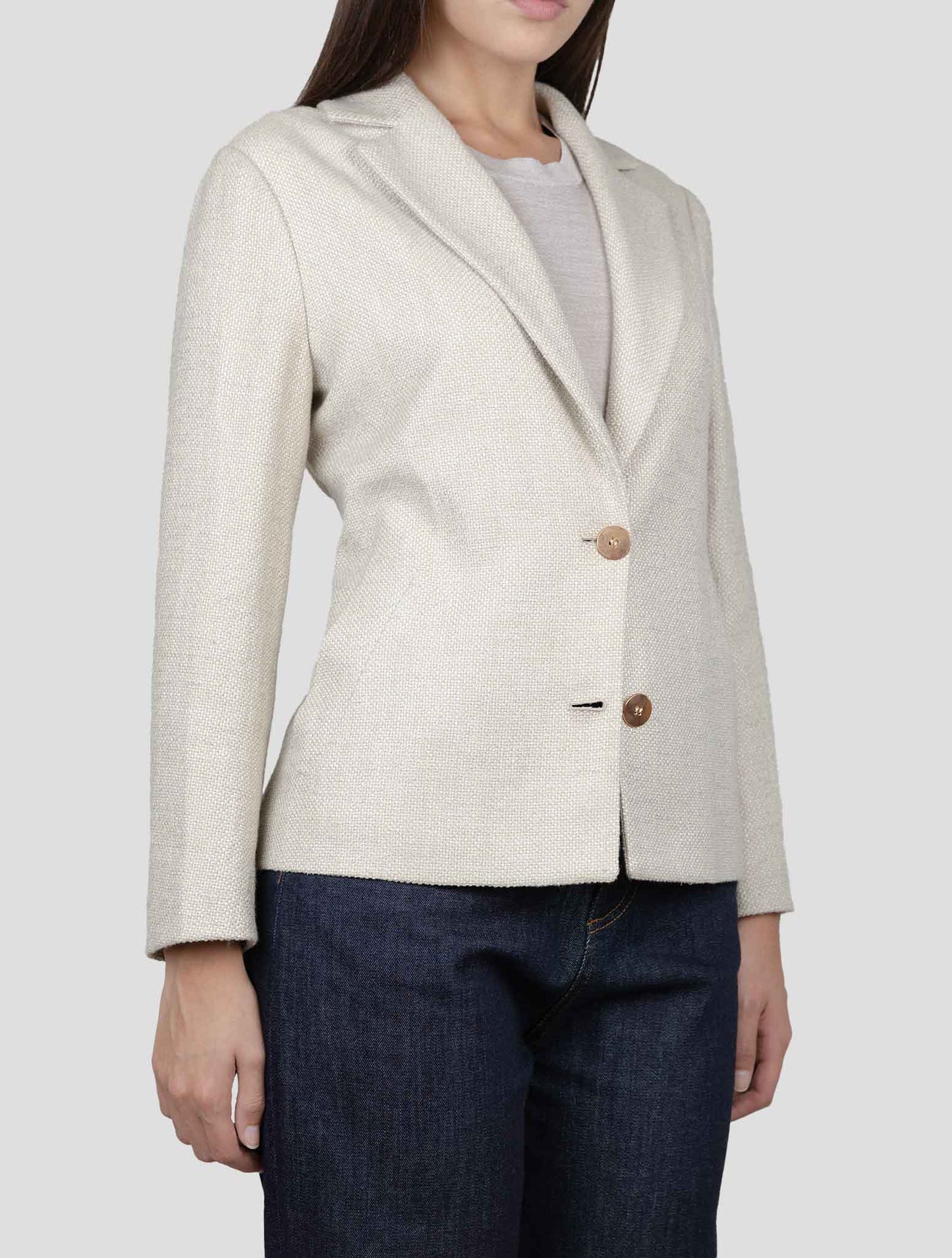 Kiton Beige Viscose Cotton Pa Ra Blazer
