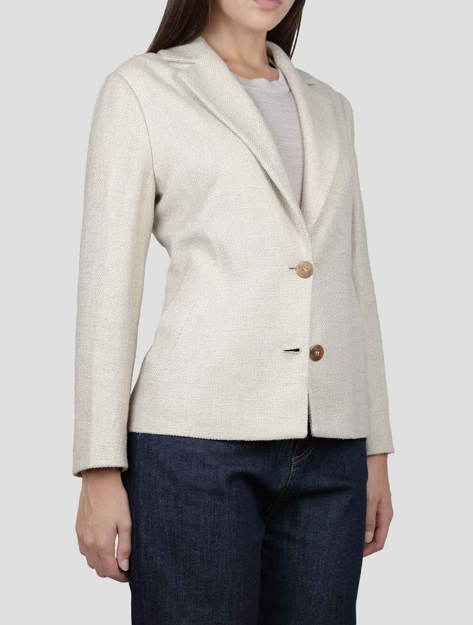 Kiton Beige Viscose Cotton Pa Ra Blazer