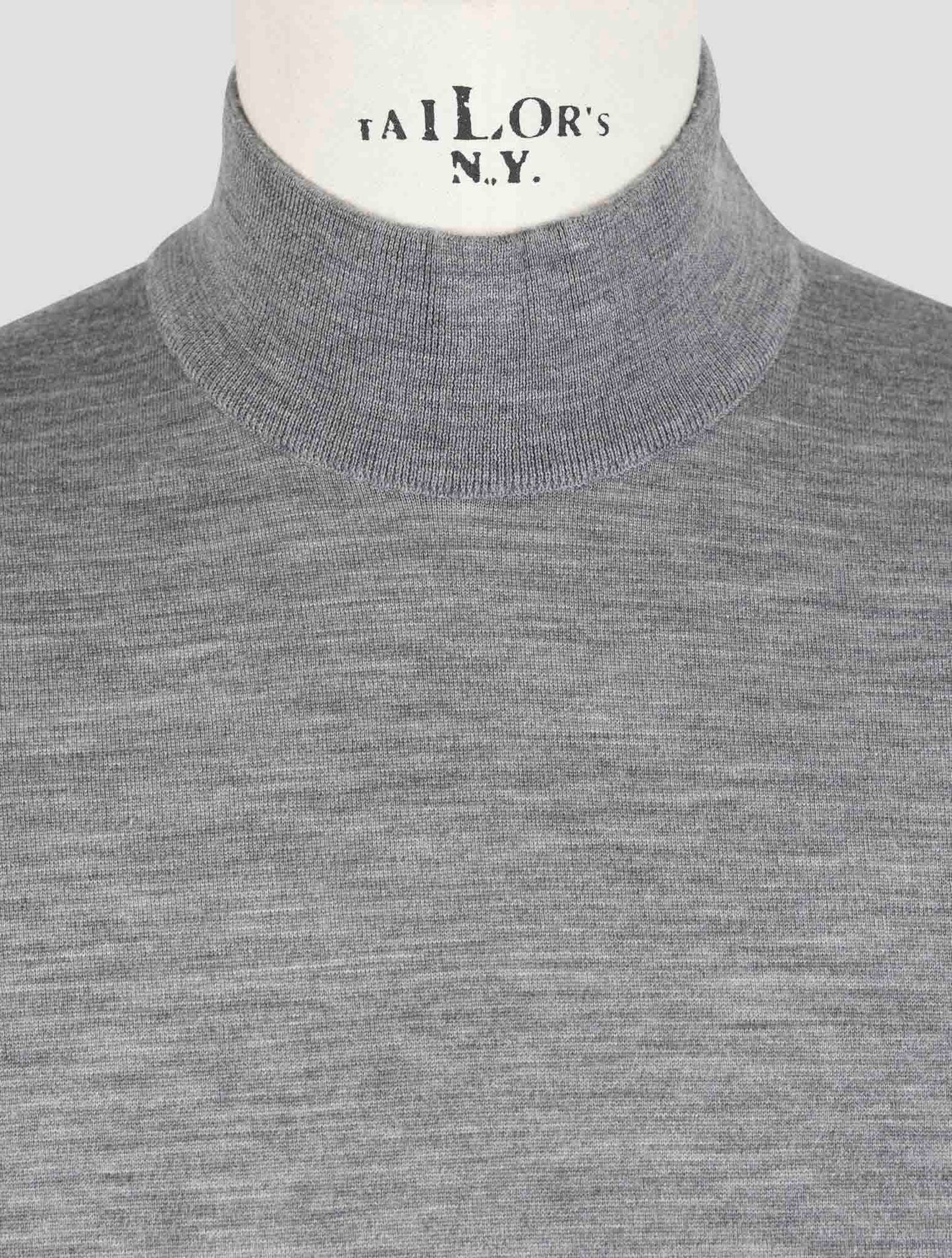 Kiton Gray Wool Sweater Half Neck