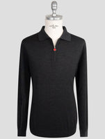Kiton Dark Gray Wool Sweater Polo