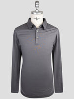 Kiton Gray Cotton Cashmere Sweater Polo