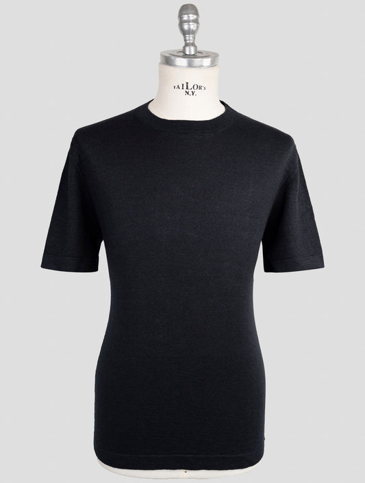 Kiton Knt Blue Linen Cotton T-Shirt