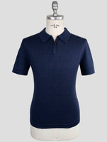 Kiton Knt Blue Linen Cotton Polo