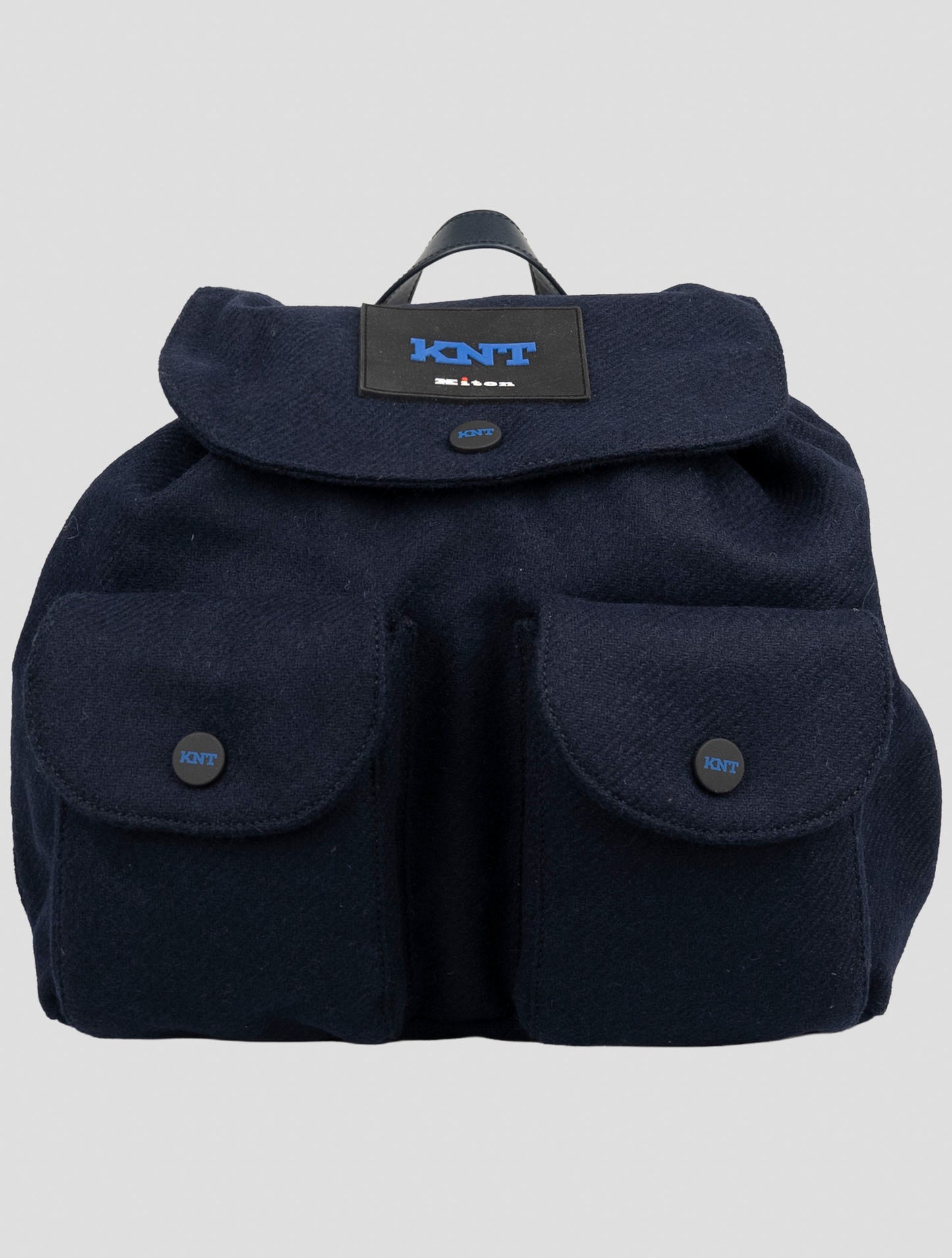 Kiton Knt Dark Blue Wool Backpack