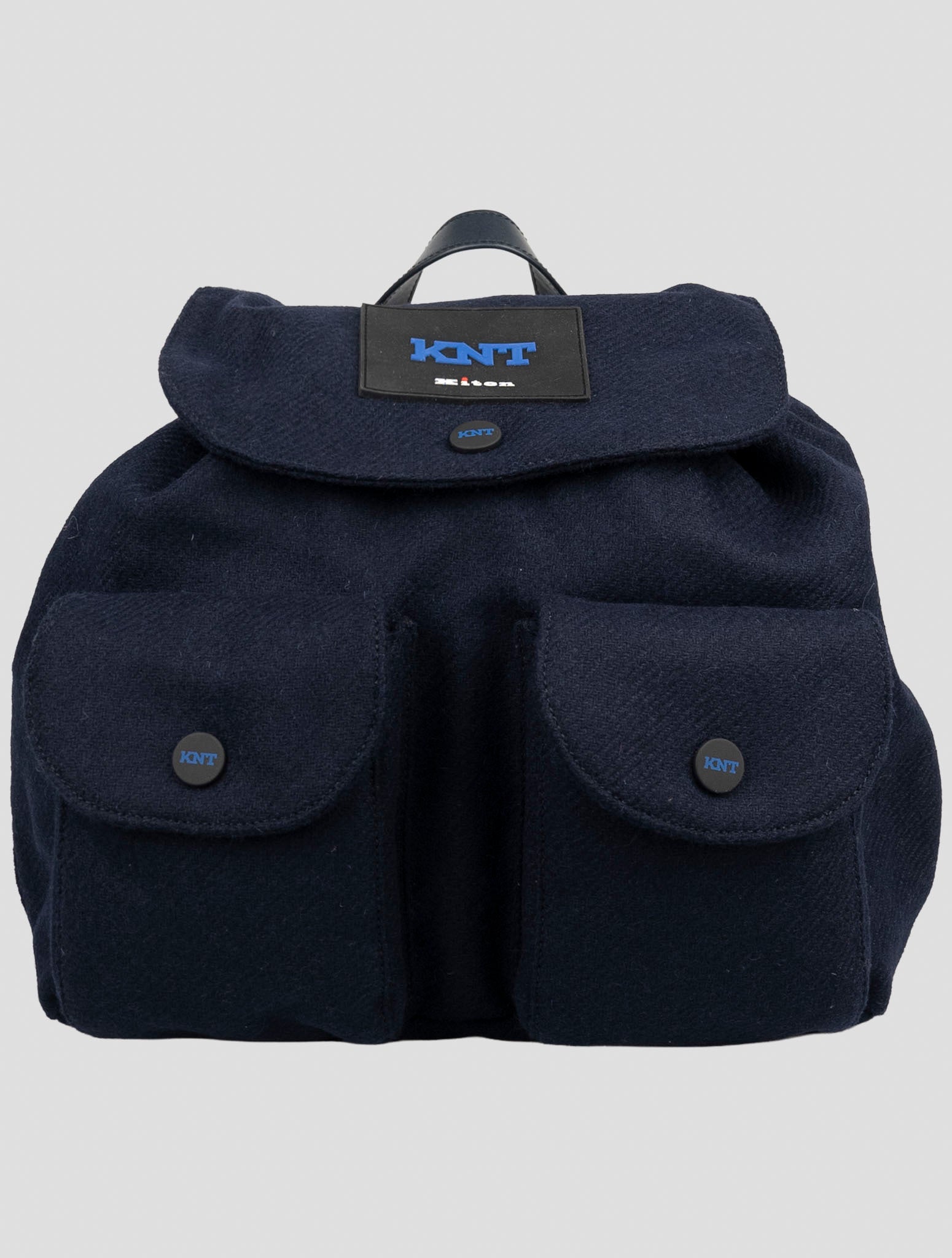 Kiton Knt Dark Blue Wool Backpack