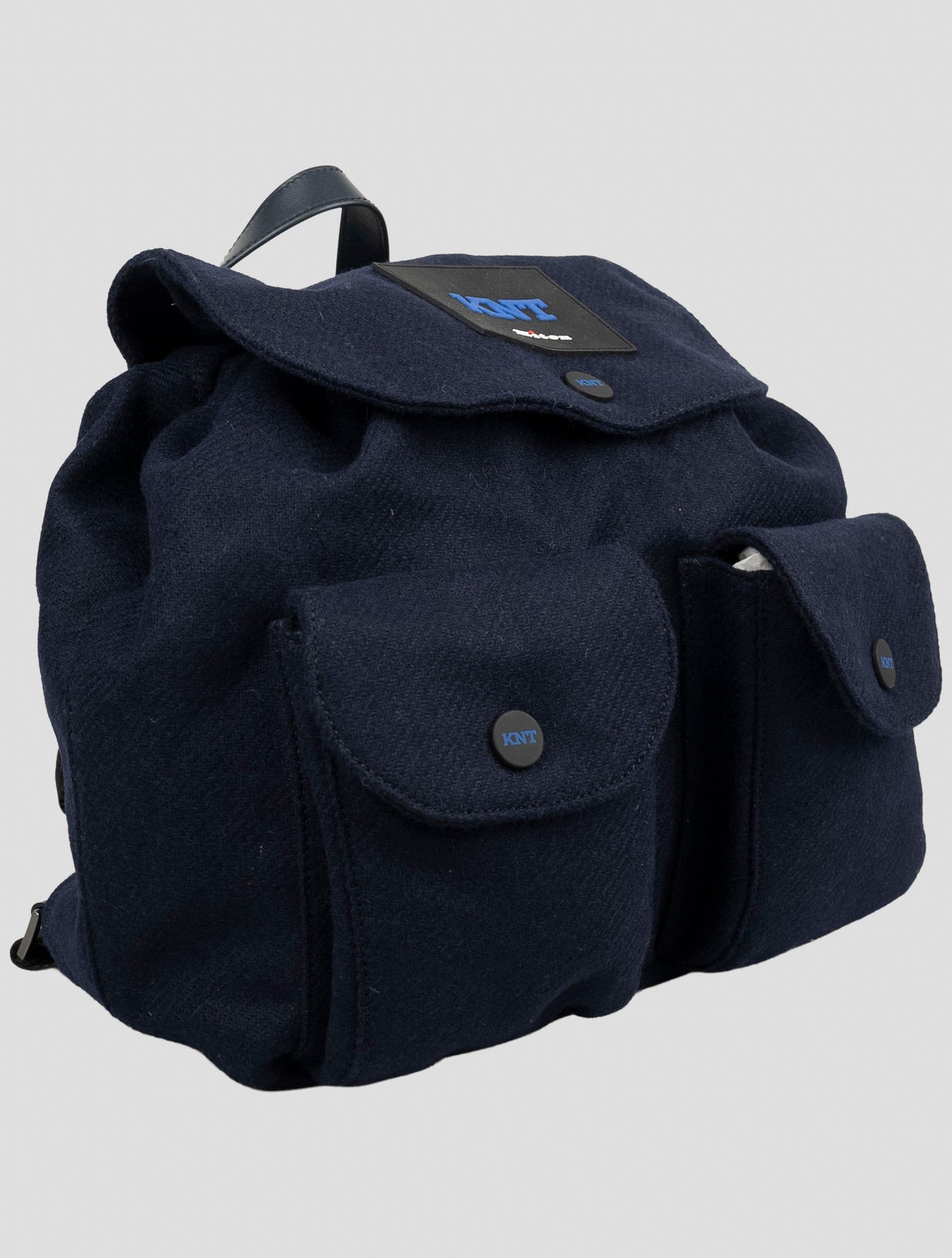 Kiton Knt Dark Blue Wool Backpack