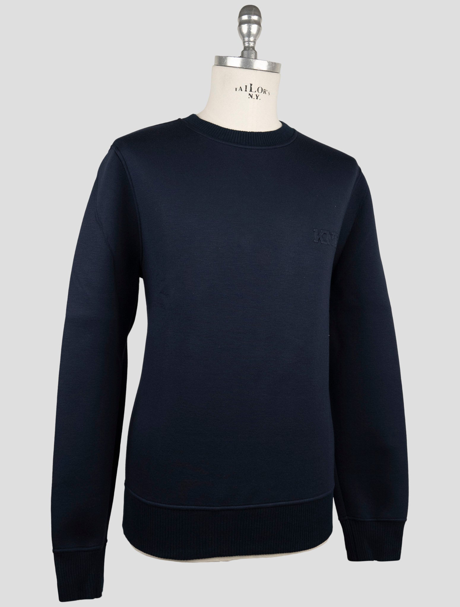 Kiton Knt Blue Cotton Sweater Crewneck