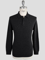 Kiton Knt Gray Virgin Wool Sweater Polo