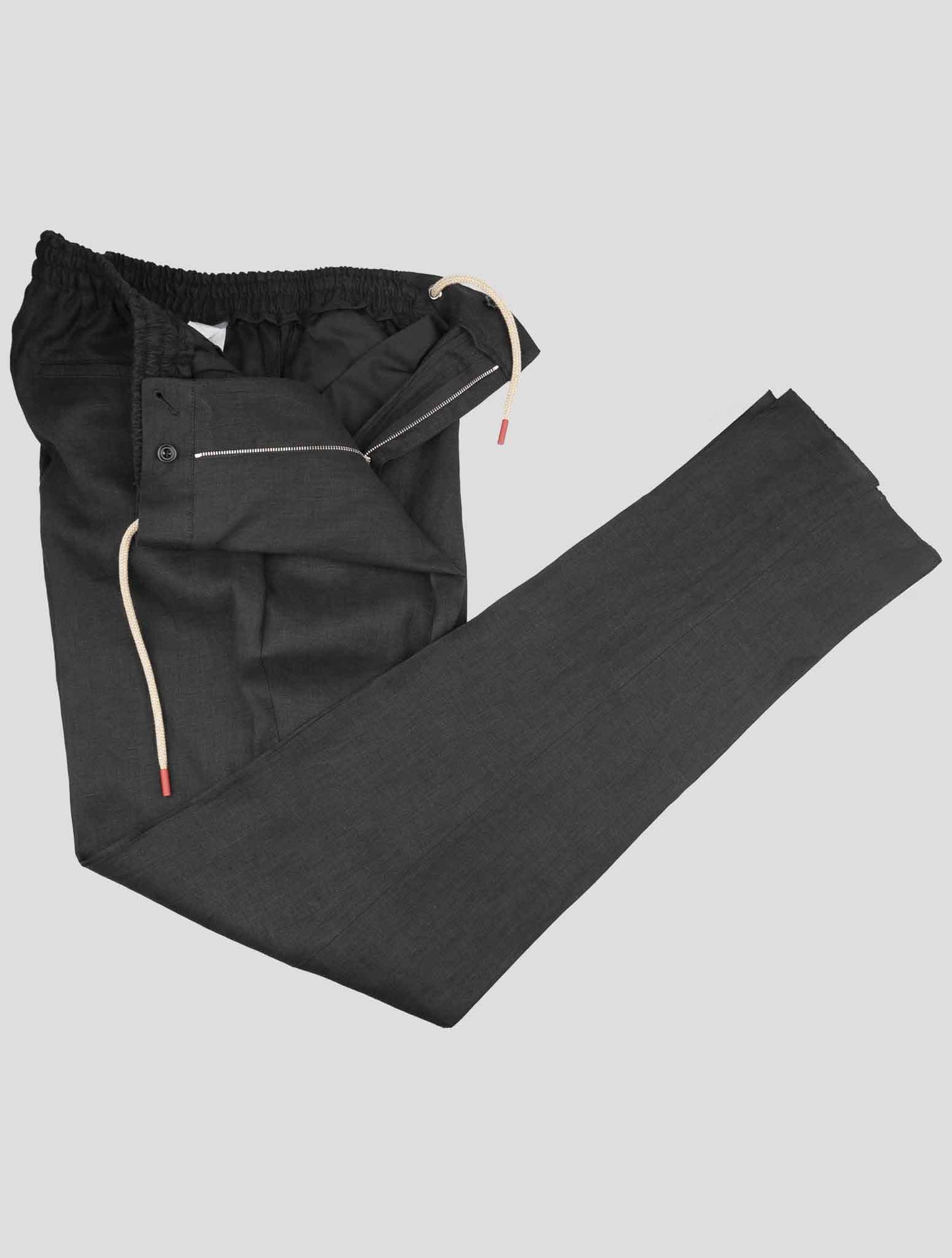 Kiton Knt Black Linen Pant