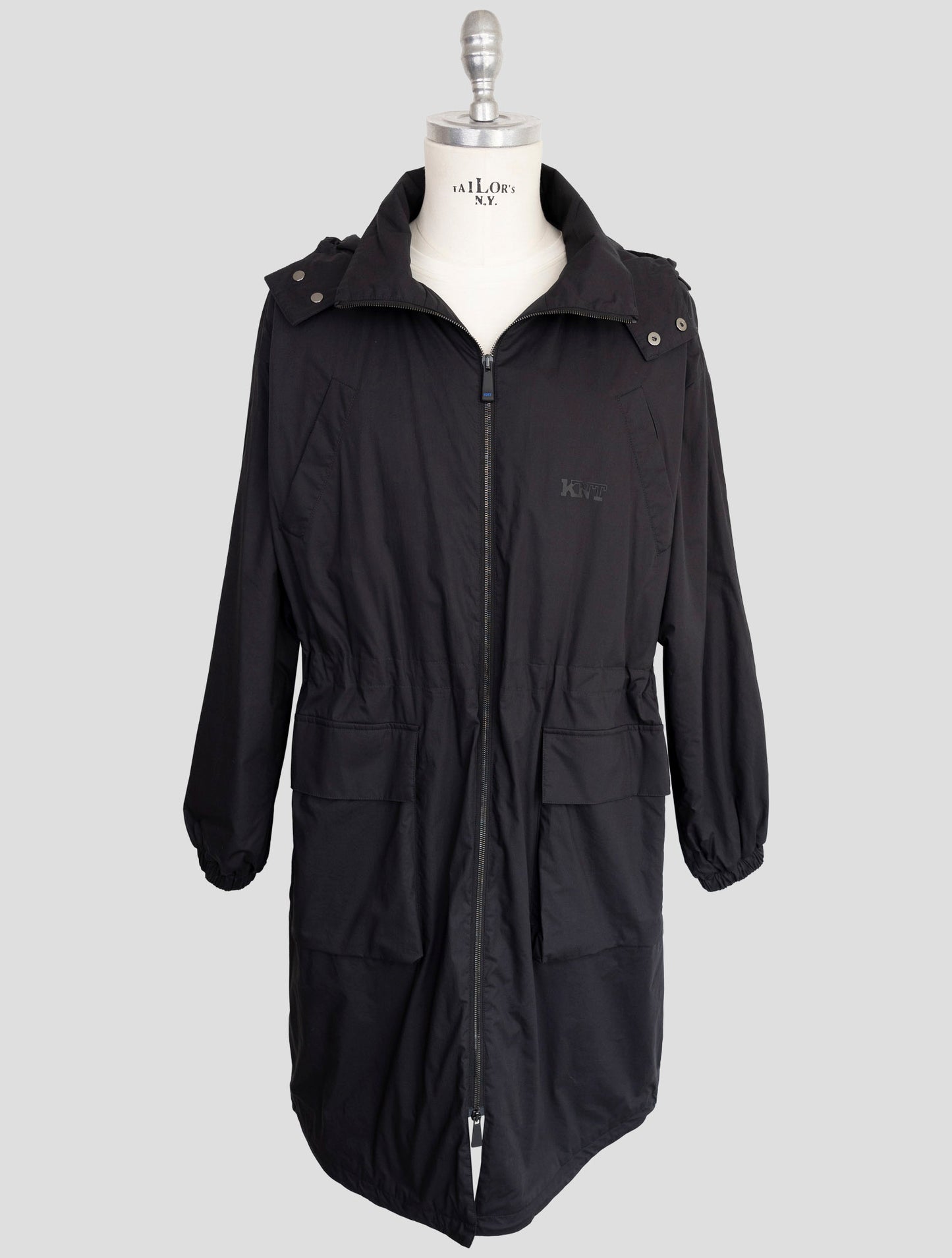 Kiton Knt Blue Cotton Overoat