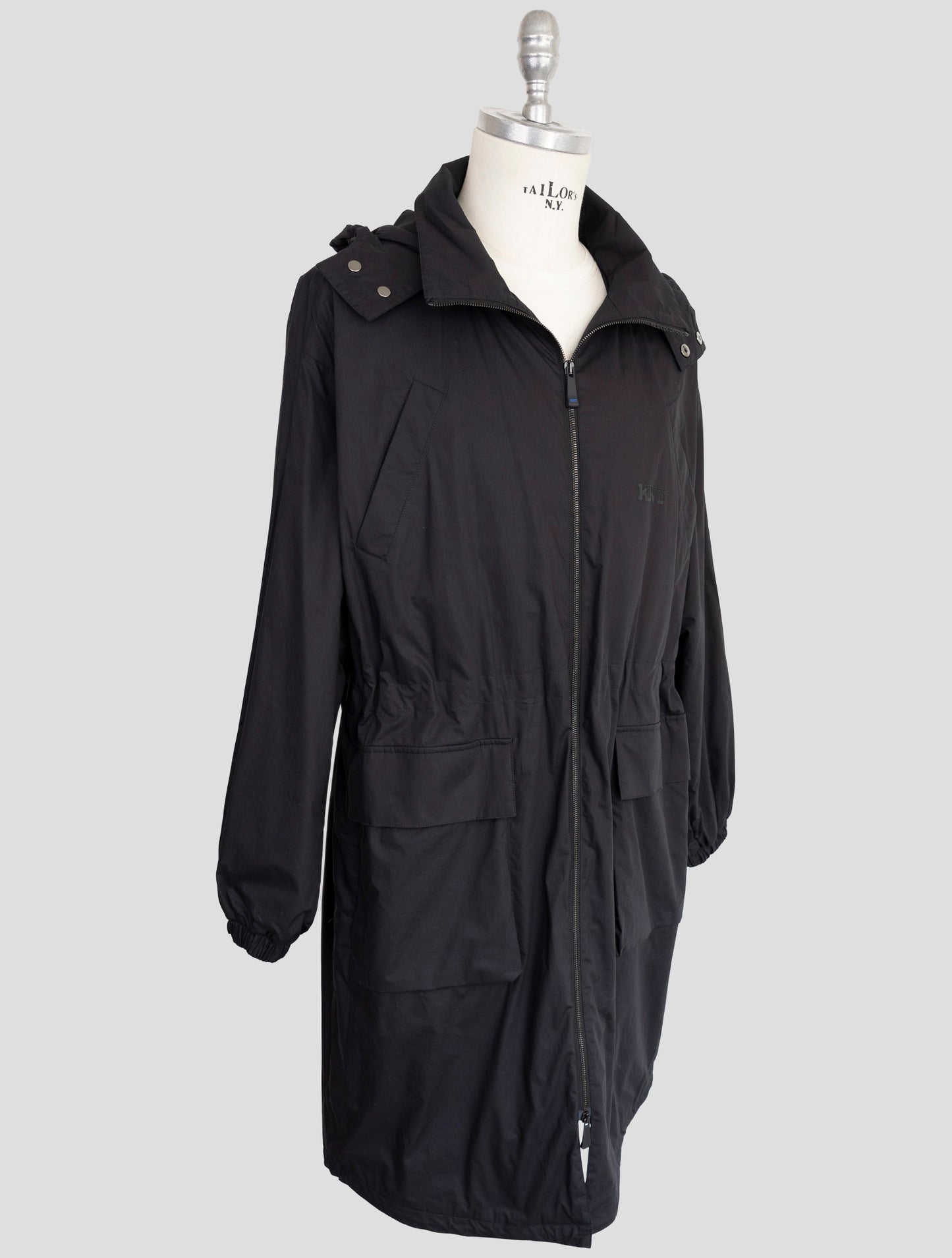 Kiton Knt Blue Cotton Overoat