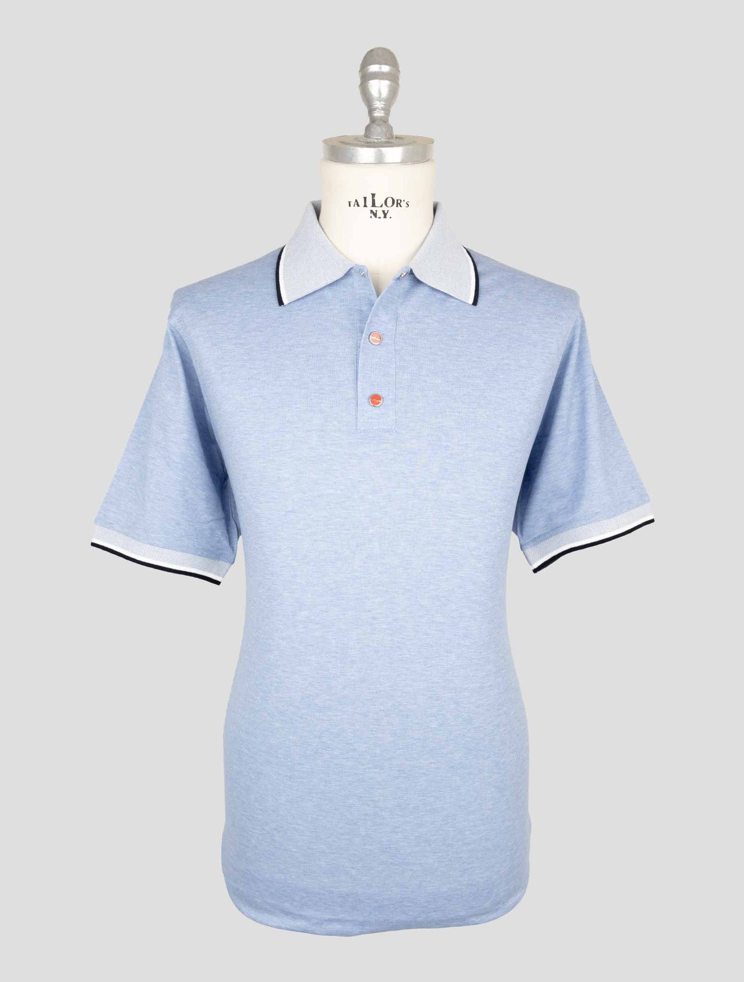 Kiton Light Blue Cotton Polo