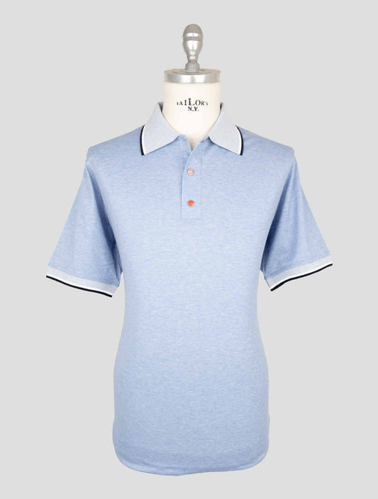 Kiton Light Blue Cotton Polo