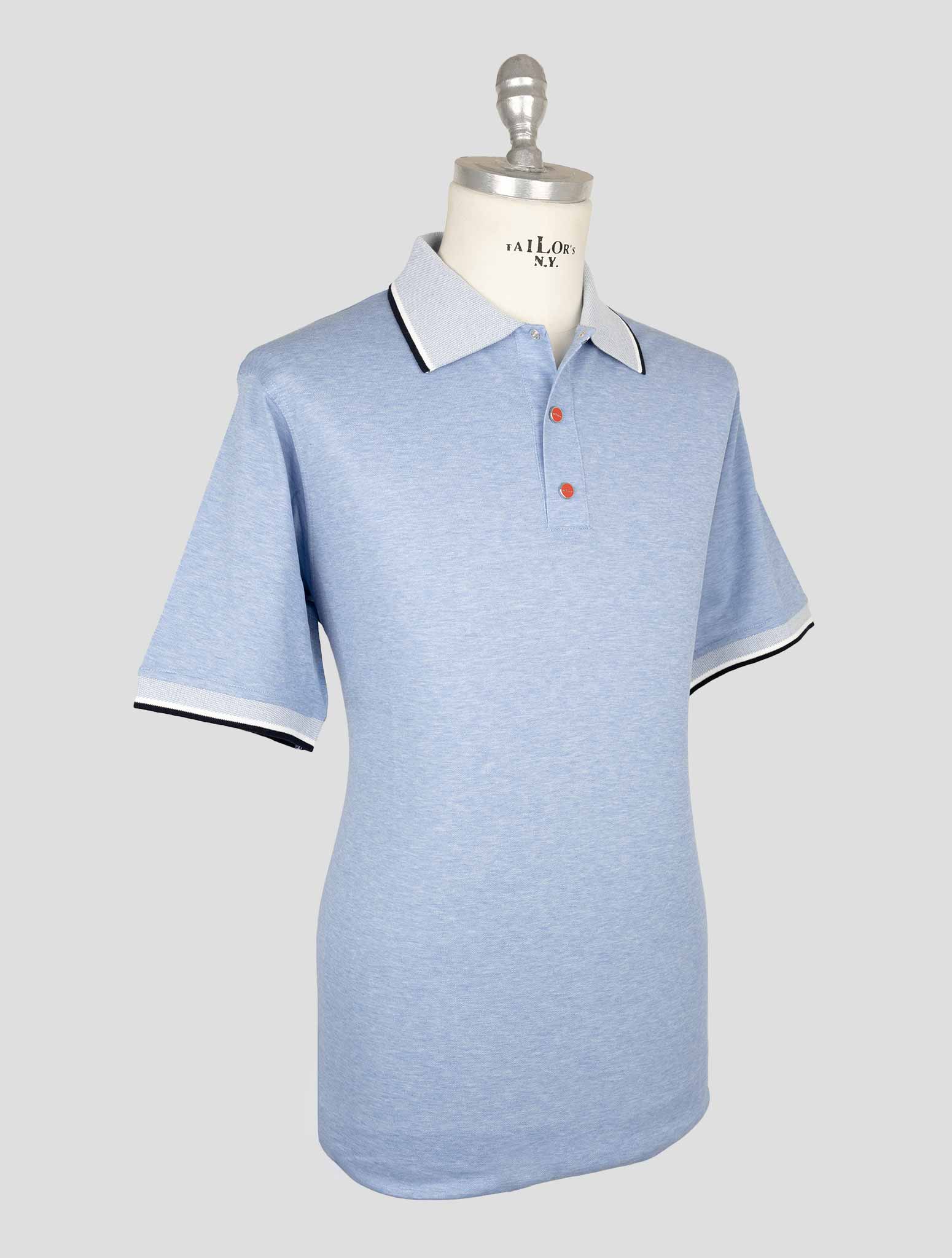 Kiton Light Blue Cotton Polo