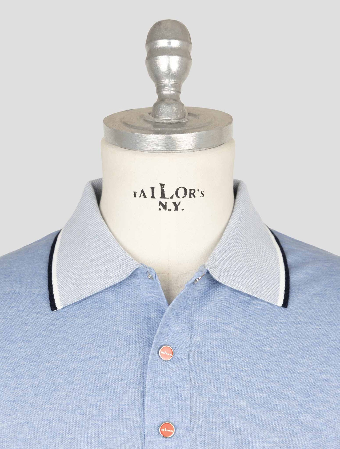 Kiton Light Blue Cotton Polo