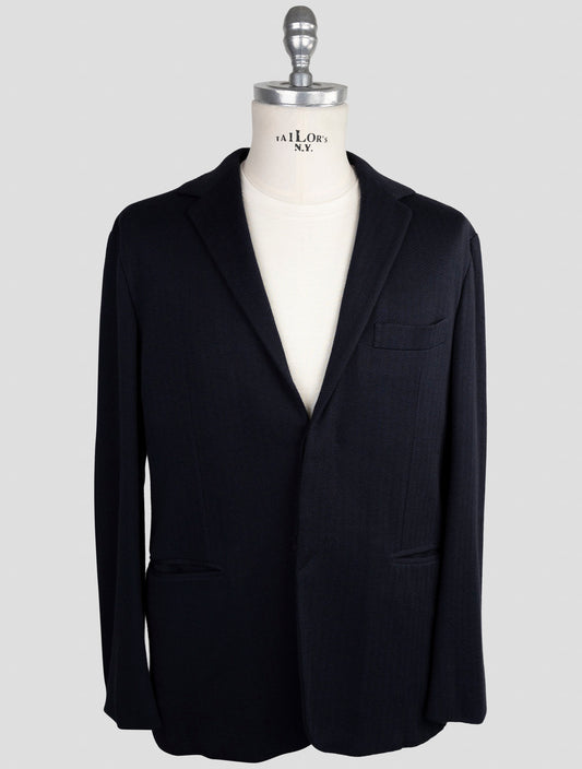 Kiton Knt Blue Cashmere Cotton Blazer