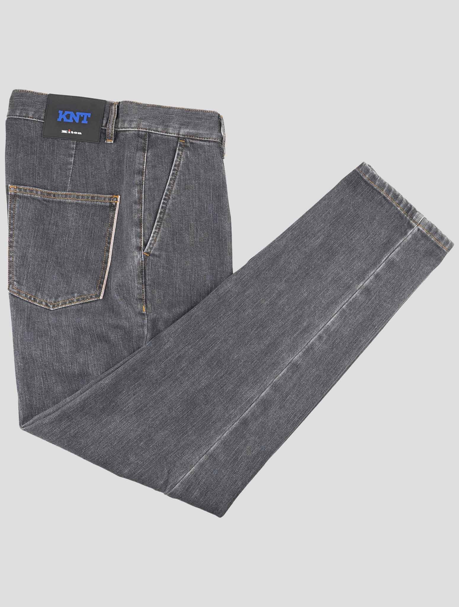 Kiton Knt Gray Cotton Pe Jeans