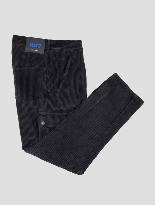 Kiton Knt Black Cotton Ea Velvet Cargo Pants