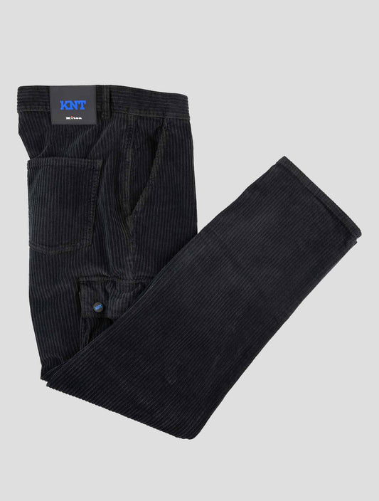 Kiton Knt Black Cotton Ea Velvet Cargo Pants
