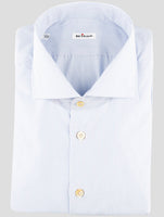 Kiton Light Blue White Cotton Shirt