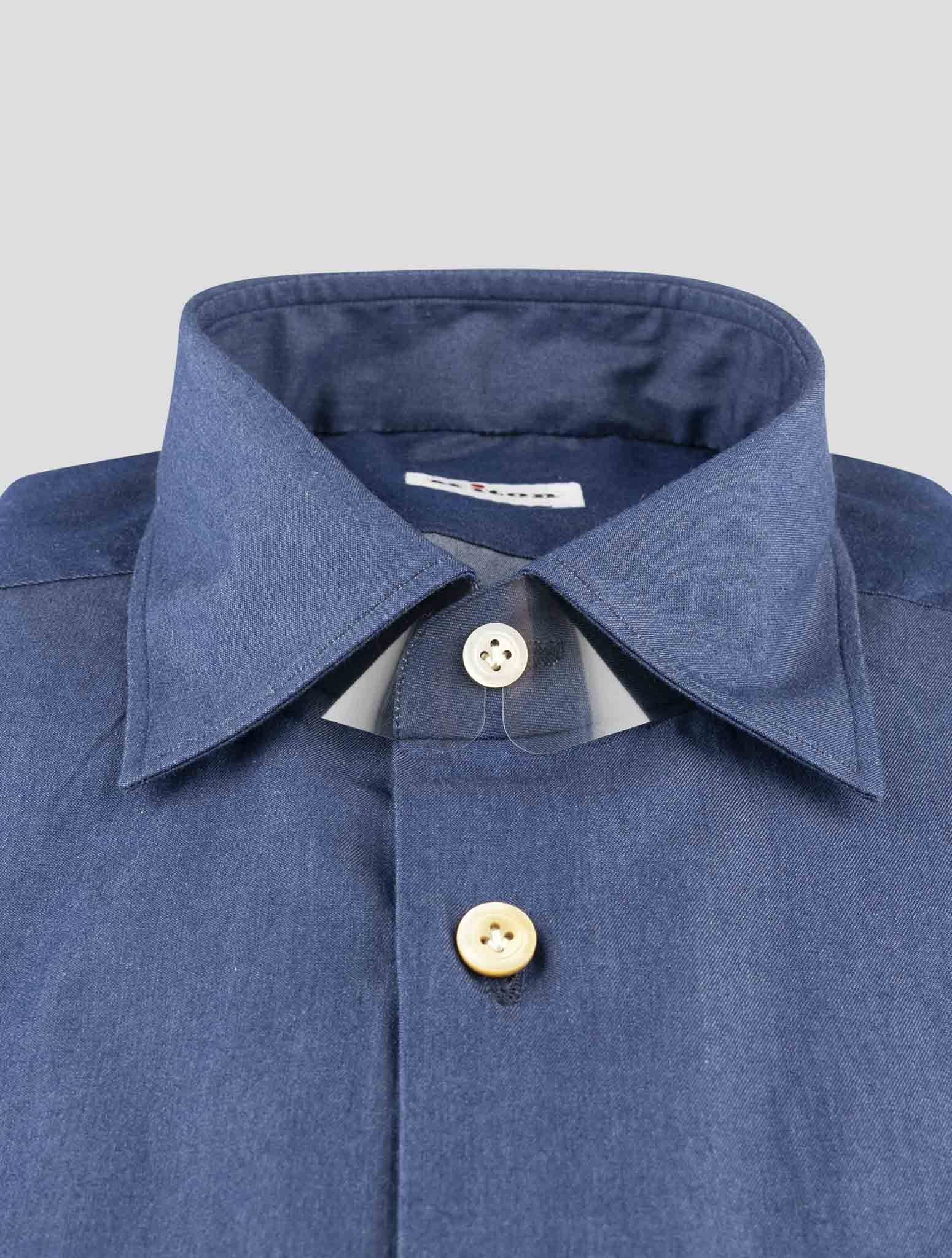 Kiton Blue Cotton Shirt