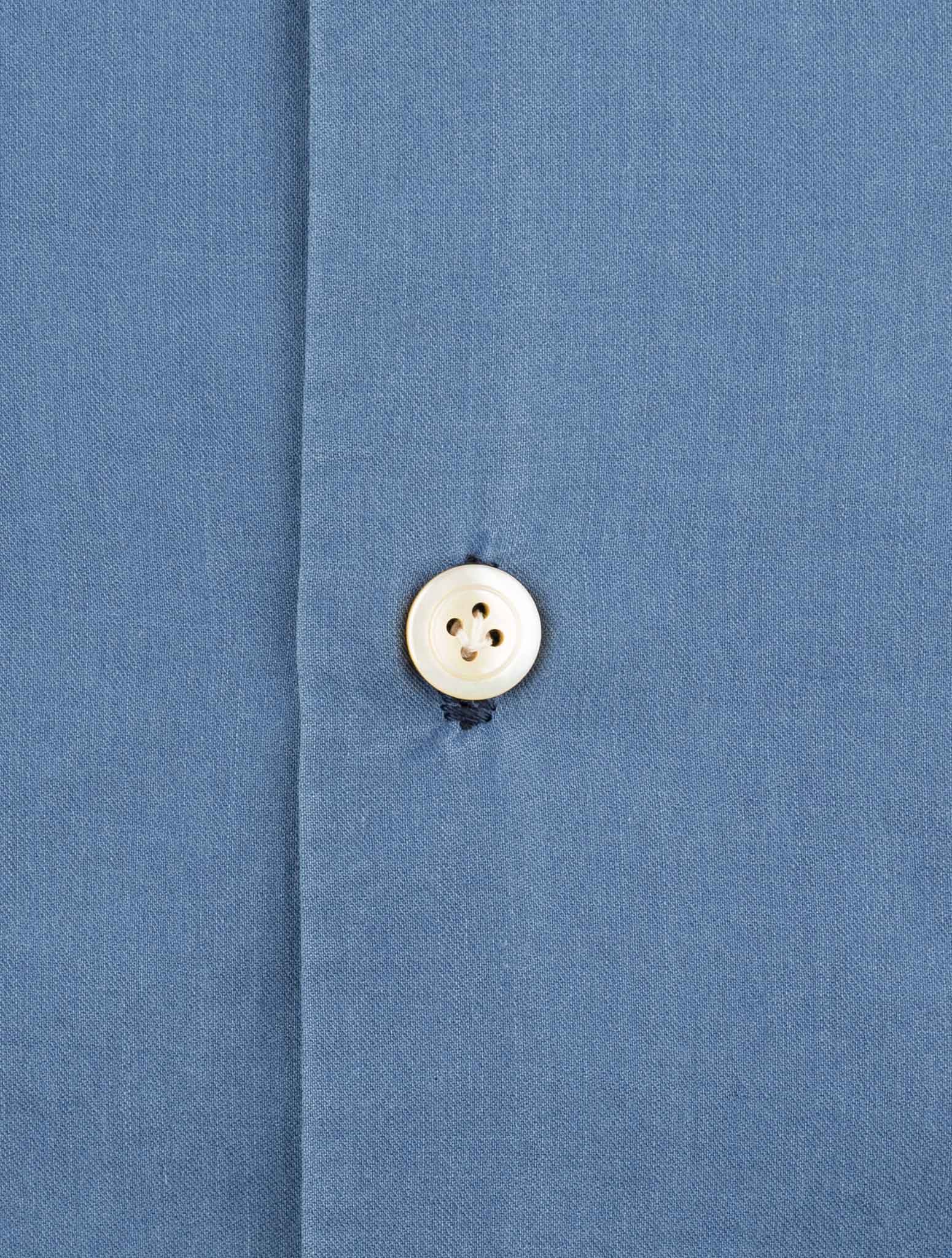 Kiton Blue Cotton Shirt
