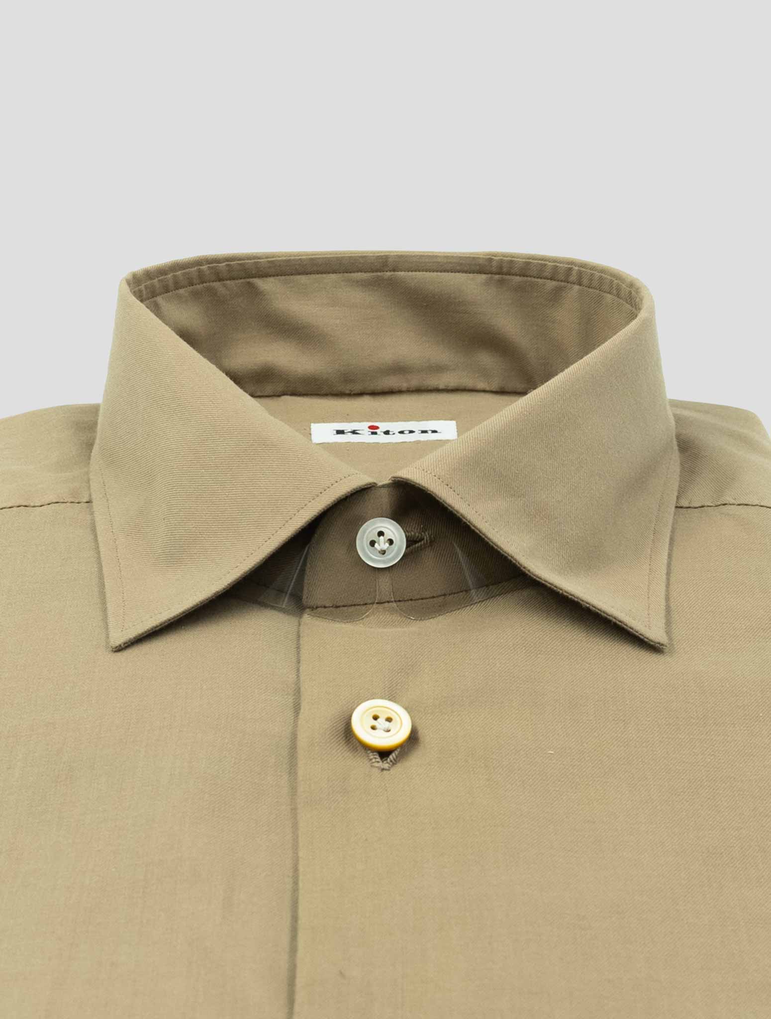 Kiton Brown Cotton Shirt