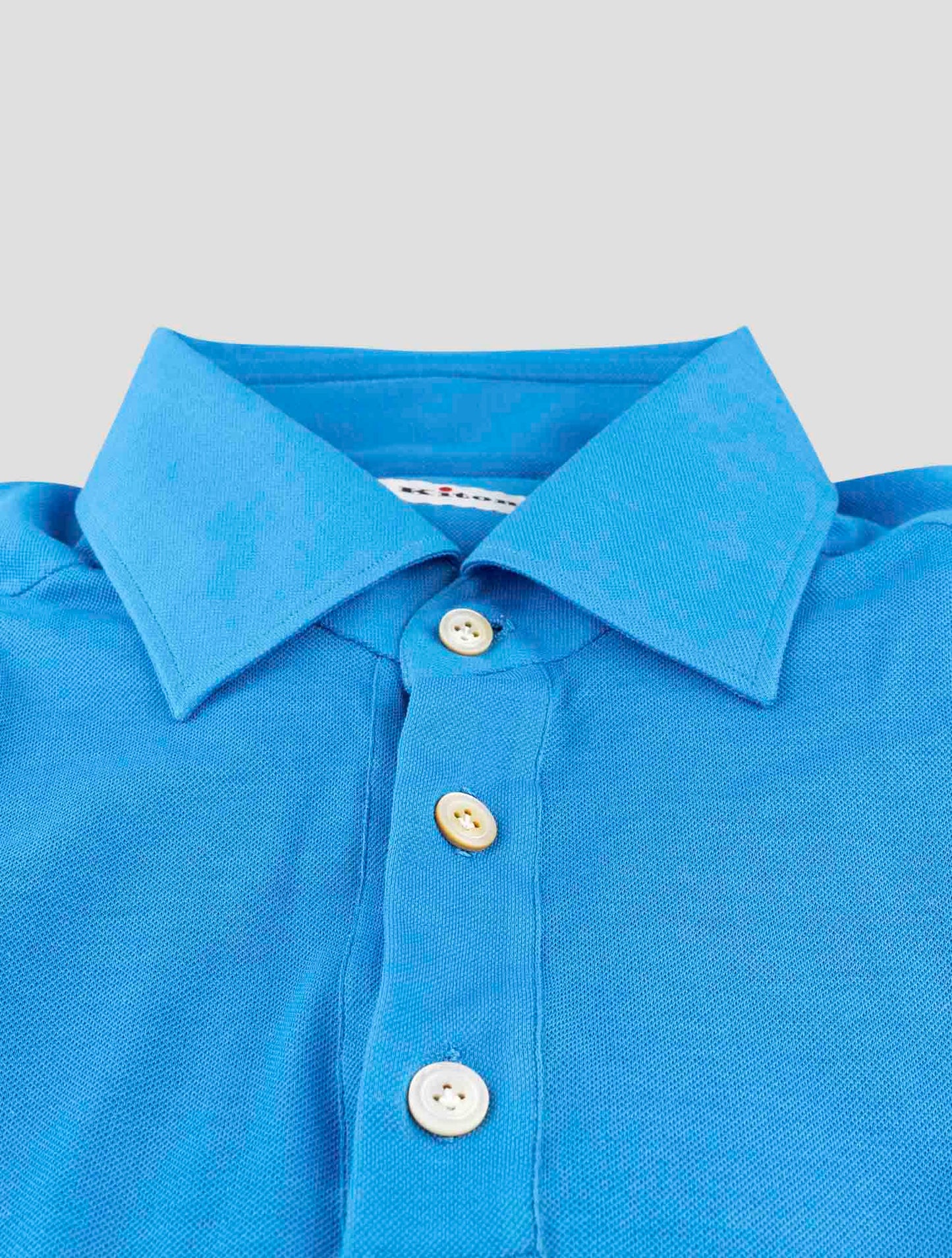 Kiton Blue Cotton Polo